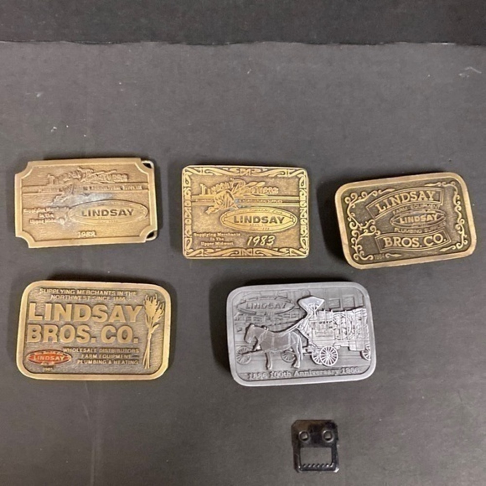 Lindsay brother farming company belt buckles